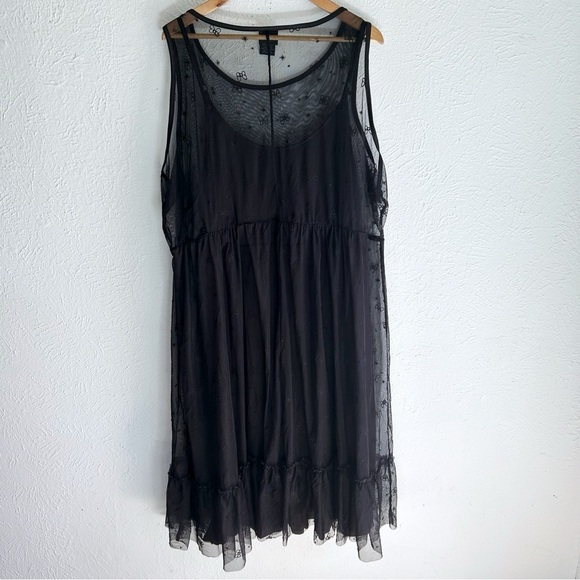 Torrid Disney Minnie Mouse Maxi Sheer Mesh Layering Dress Sz 4 Black - Picture 4 of 7